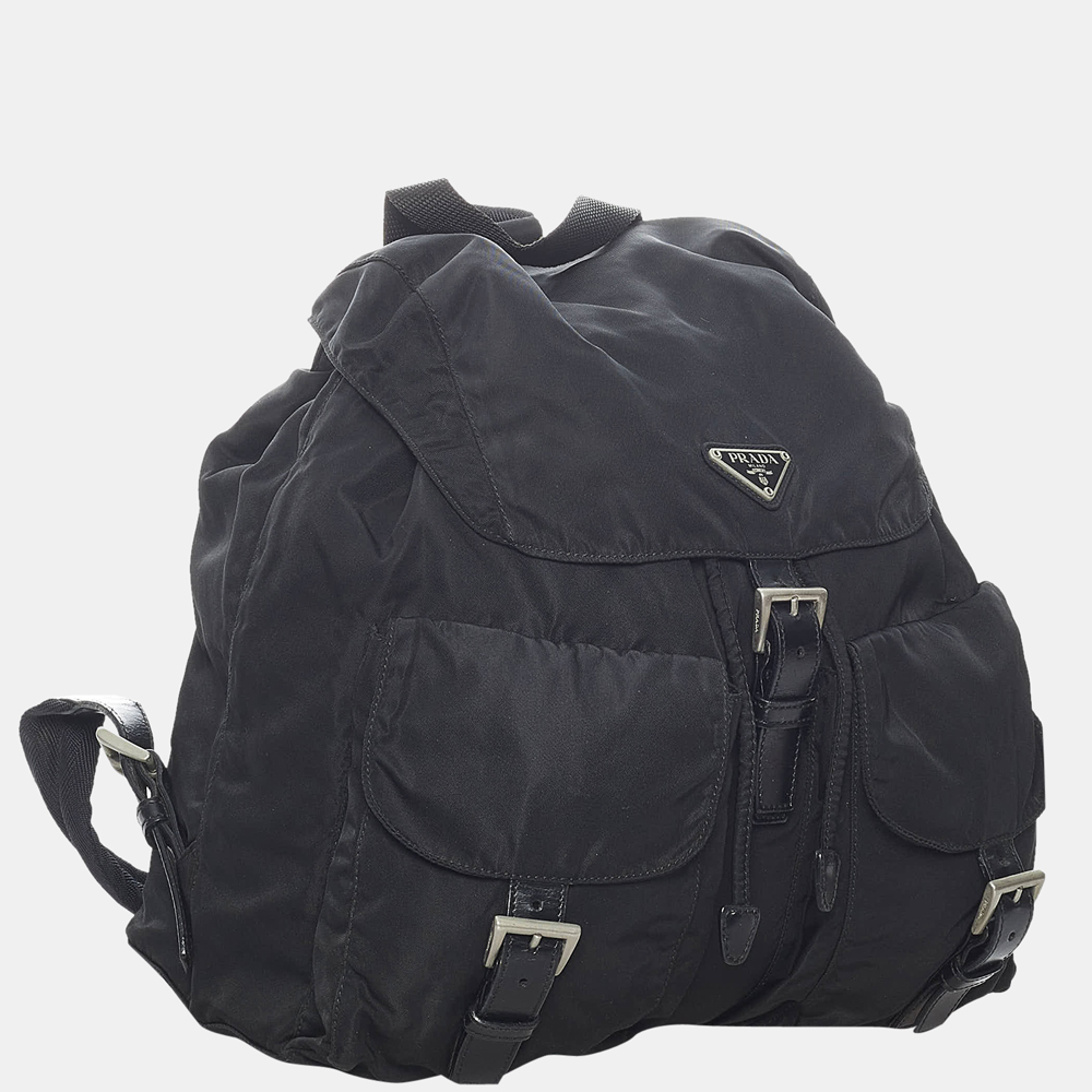 

Prada Black Tessuto Drawstring Backpack
