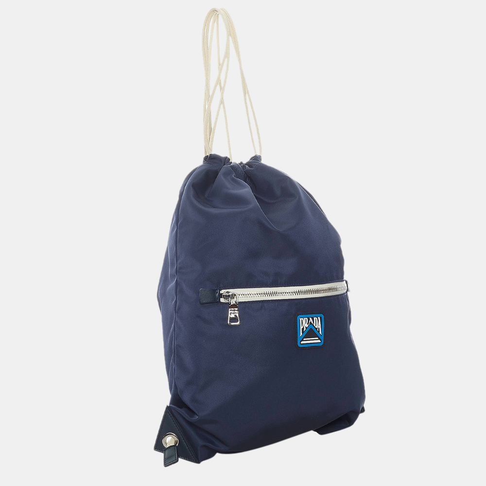 

Prada Blue/Navy Blue Tessuto Drawstring Backpack