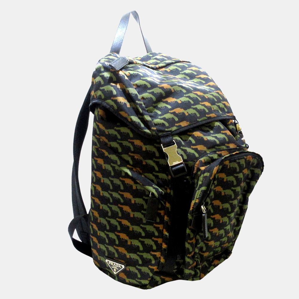 

Prada Black/Multi Pistol Daypack Nylon Backpack