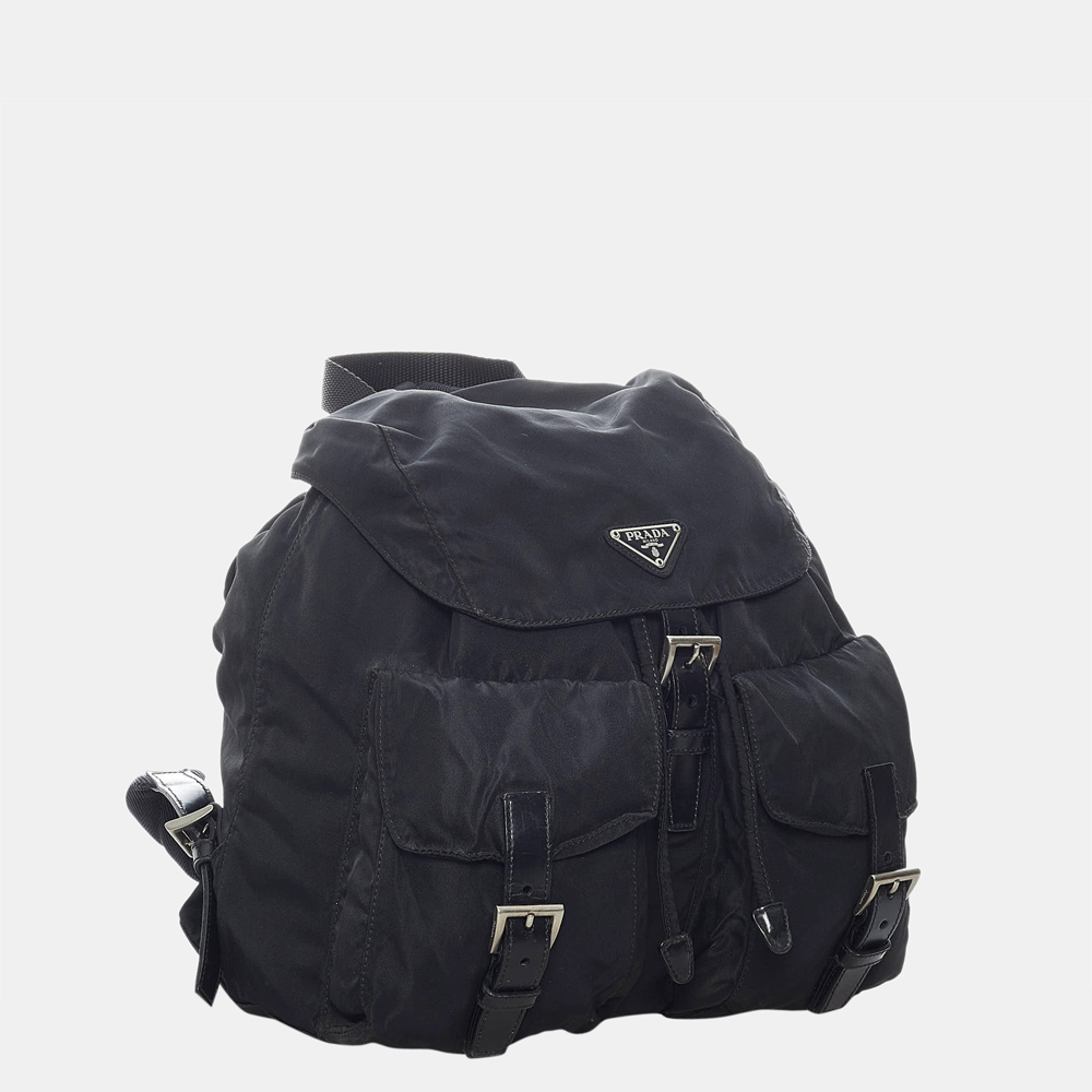 

Prada Black Tessuto Drawstring Backpack