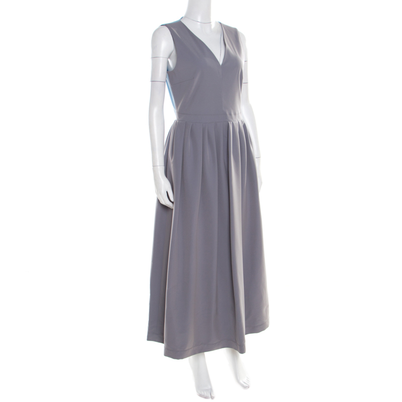 

Preen by Thornton Bregazzi Colorblock Plunge Neck Bianca Midi Dress, Grey