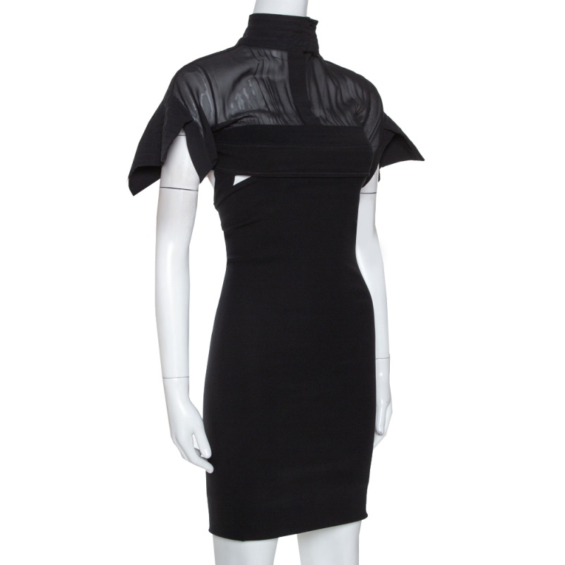 

Preen by Thornton Bregazzi Black Waist Cutout Detail Fitted Dress