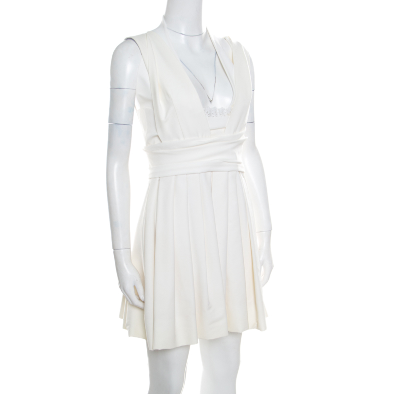 

Preen by Thornton Bregazzi White Stretch Bandeau Harness Dress