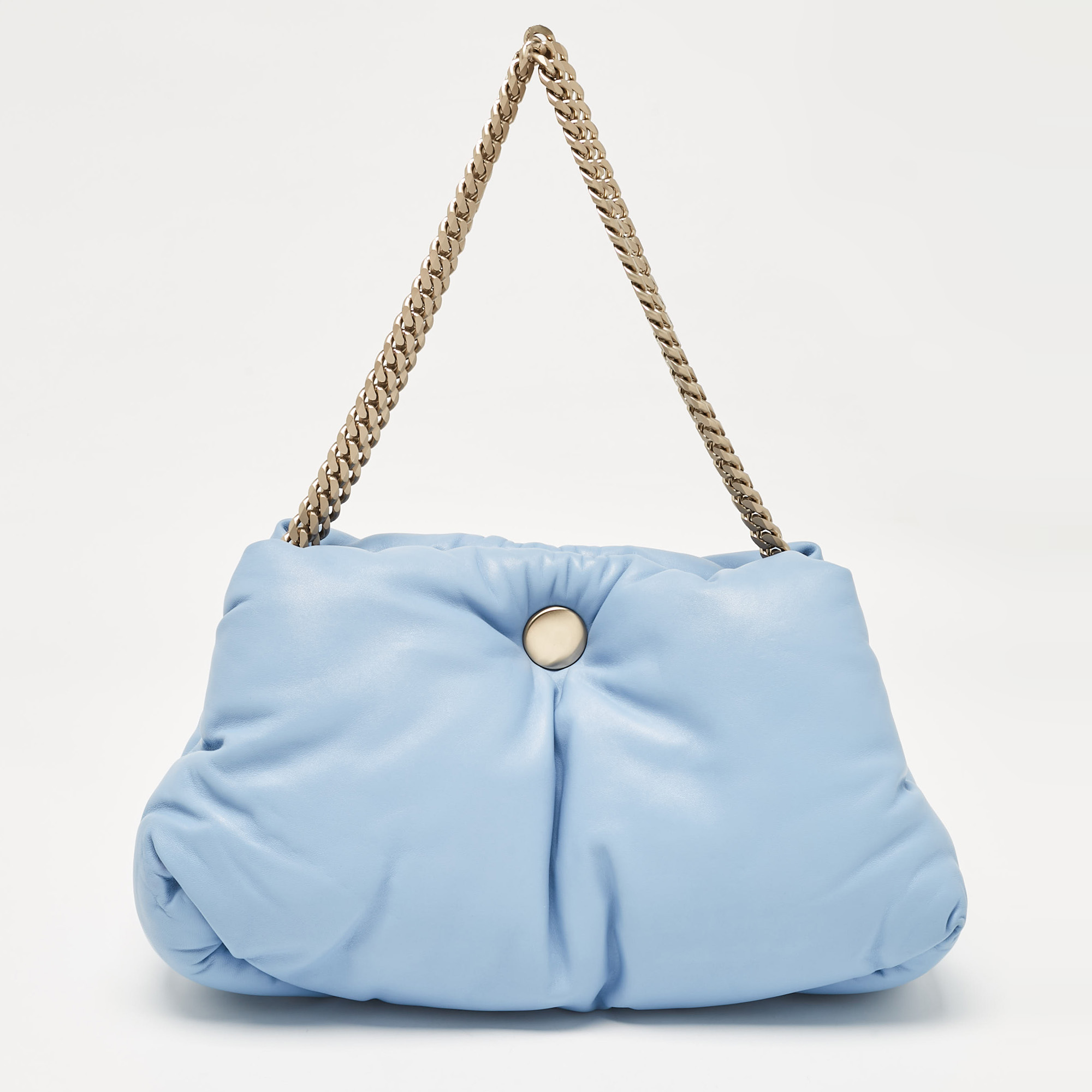 

Proenza Schouler Light Blue Leather Puffy Tobo Chain Bag