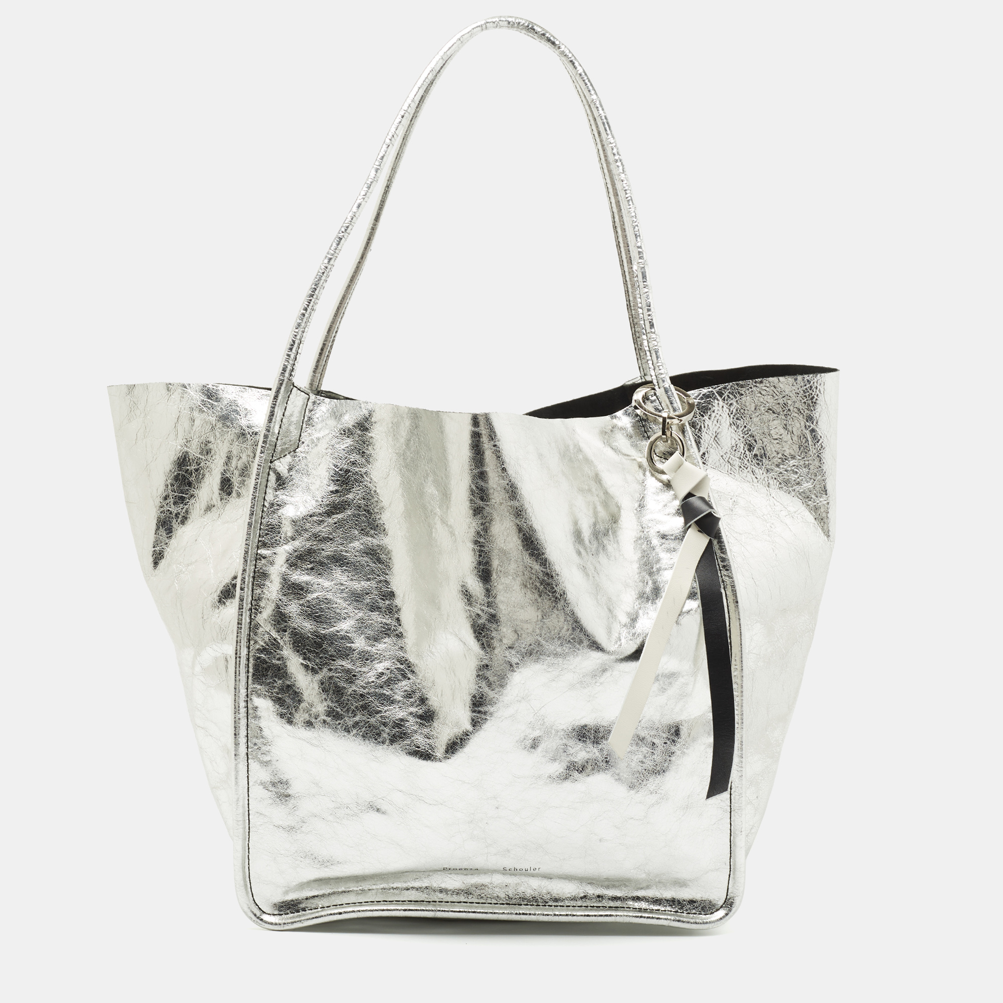 Pre Owned Proenza Schouler Silver Leather Tote 