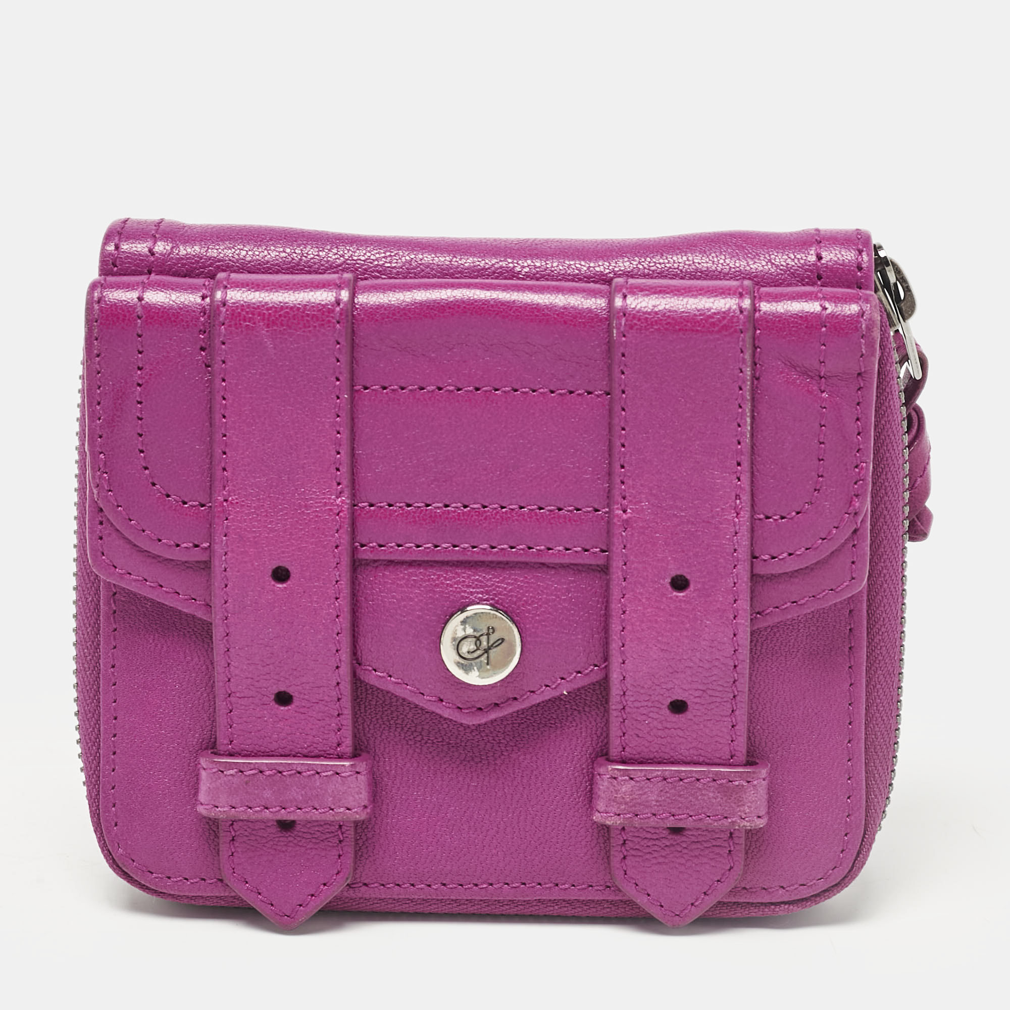 

Proenza Schouler Magenta Leather PS1 Compact Wallet, Purple