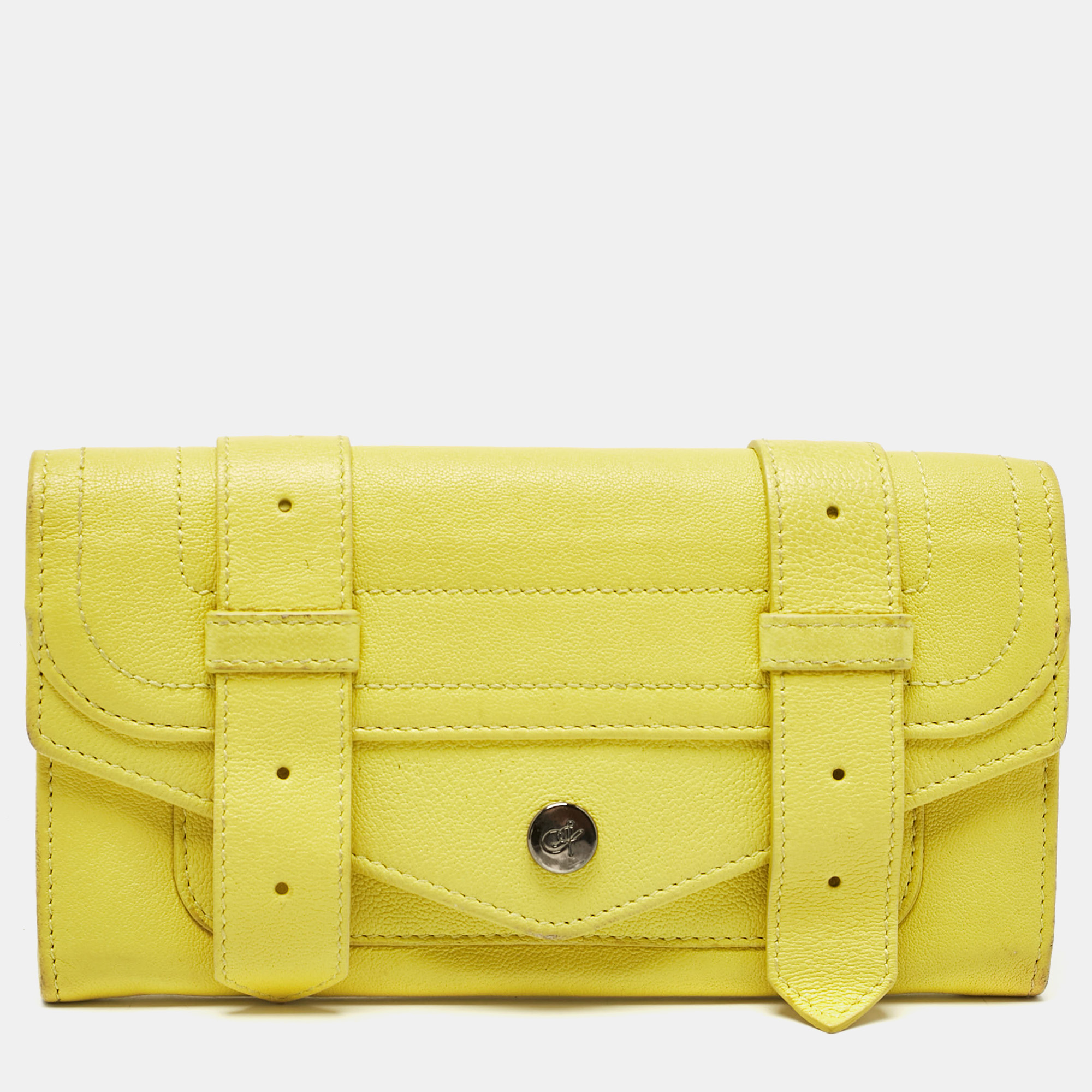 

Proenza Schouler Yellow Leather PS1 Continental Wallet