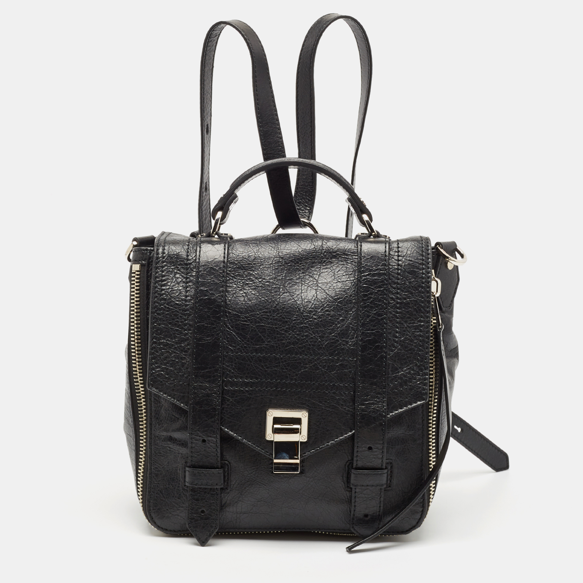 

Proenza Schouler Black Leather PS1 Convertible Backpack