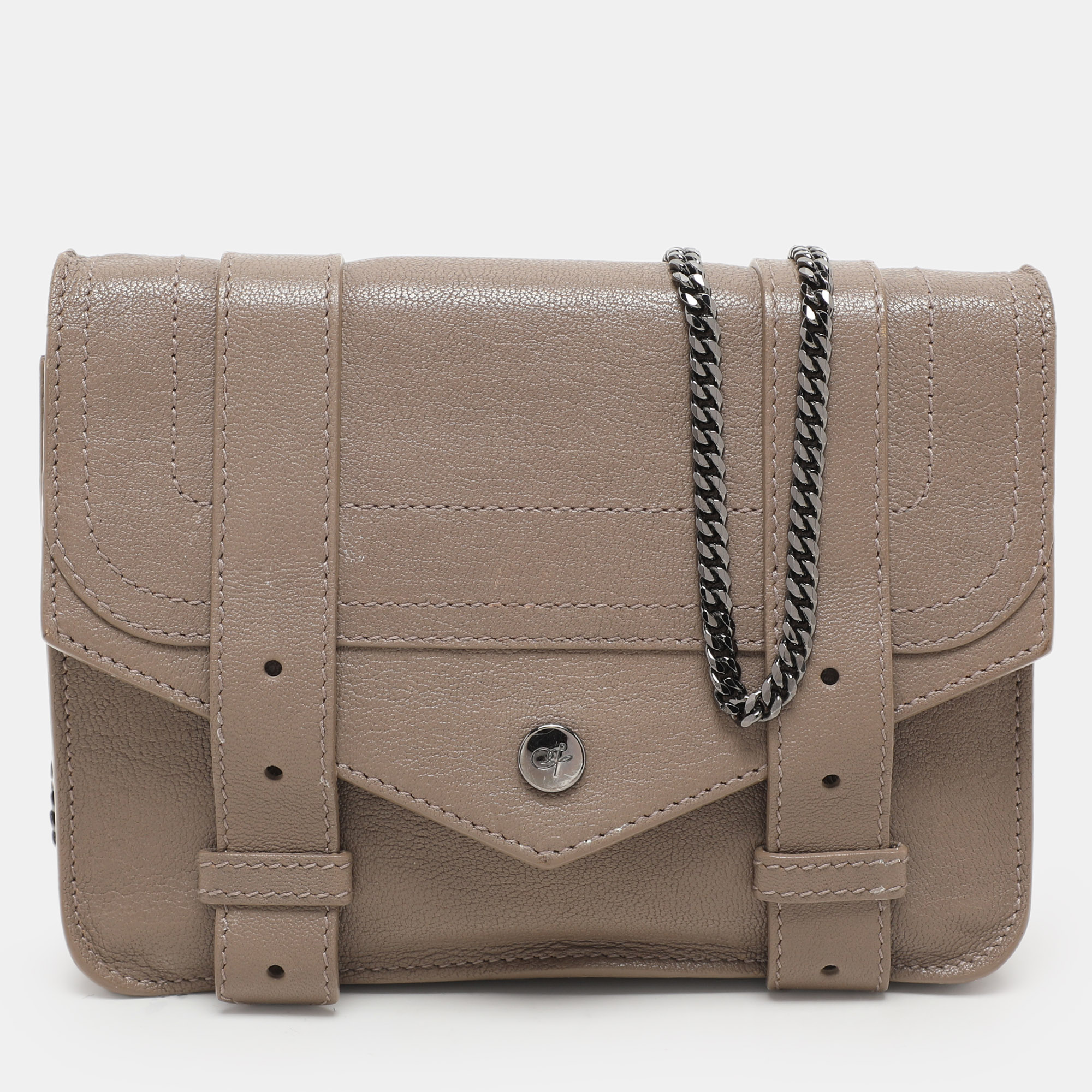 

Proenza Schouler Grey Leather PS1 Wallet On Chain