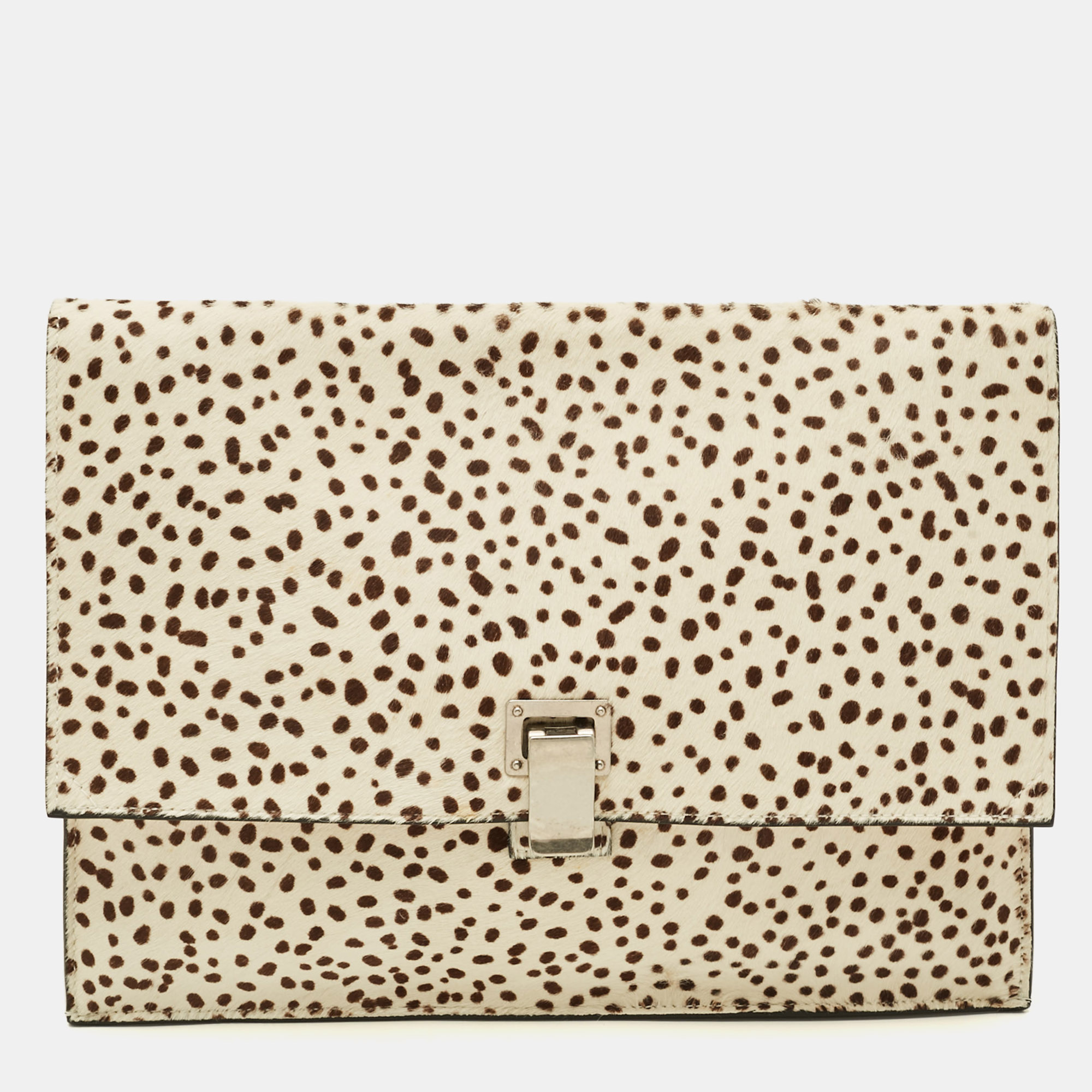 

Proenza Schouler Lunch Off White Animal Print Calf Hair Clutch