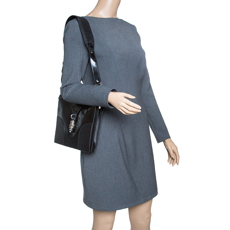 

Proenza Schouler Black Leather Record Shoulder Bag