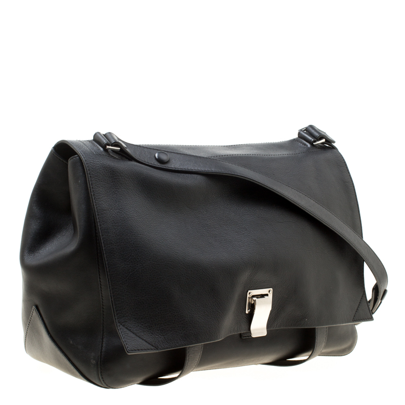 Proenza Schouler Black Leather Ps Courier Shoulder Bag Proenza