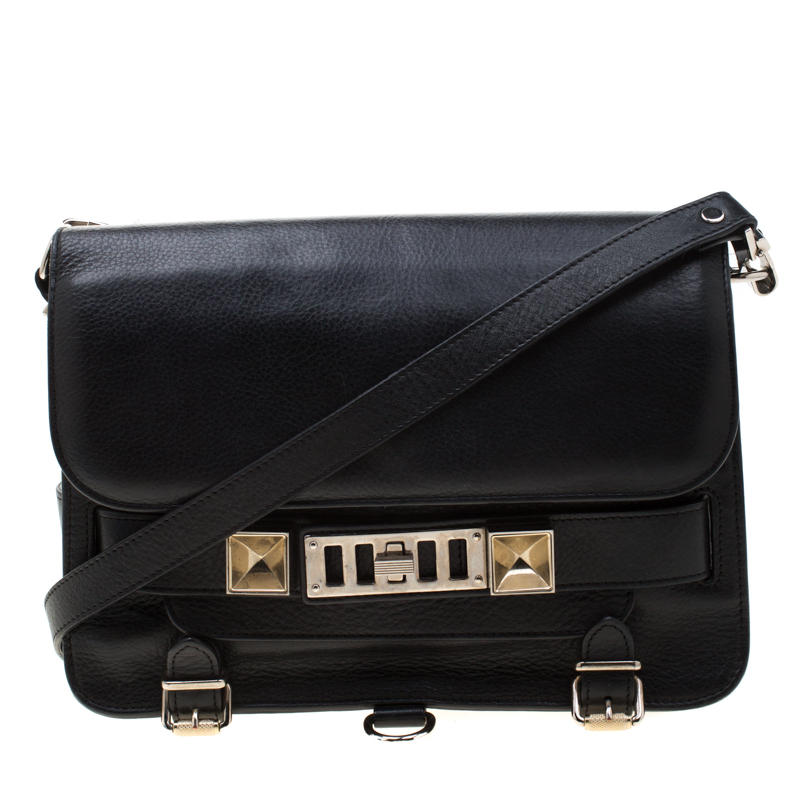Proenza Schouler Black Leather Mini Ps11 Crossbody Bag