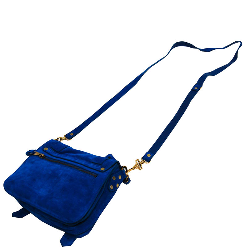 

Proenza Schouler Blue Suede PS1 Top Handle Bag