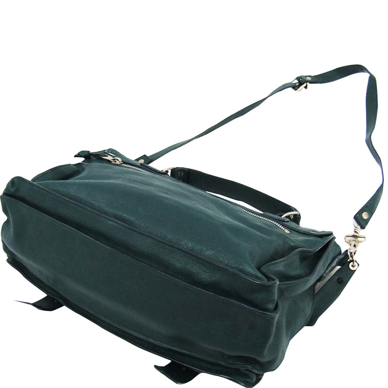 

Proenza Schouler Dark Green Leather PS1 Medium Satchel Bag