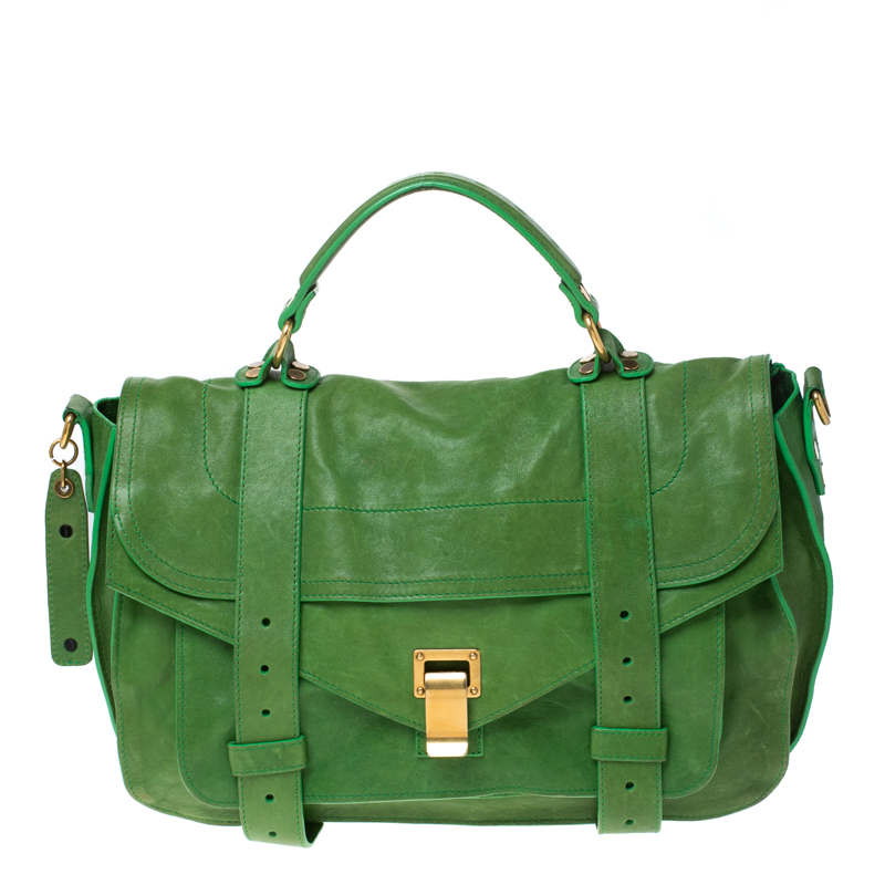 حقيبة خضراء زمردية شولير يد علوية PS1 كبيرة جلد تمساح خضراء