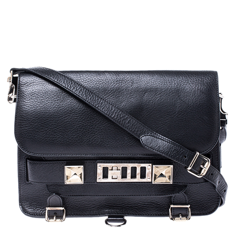 Proenza Schouler Black Leather PS1 Shoulder Bag