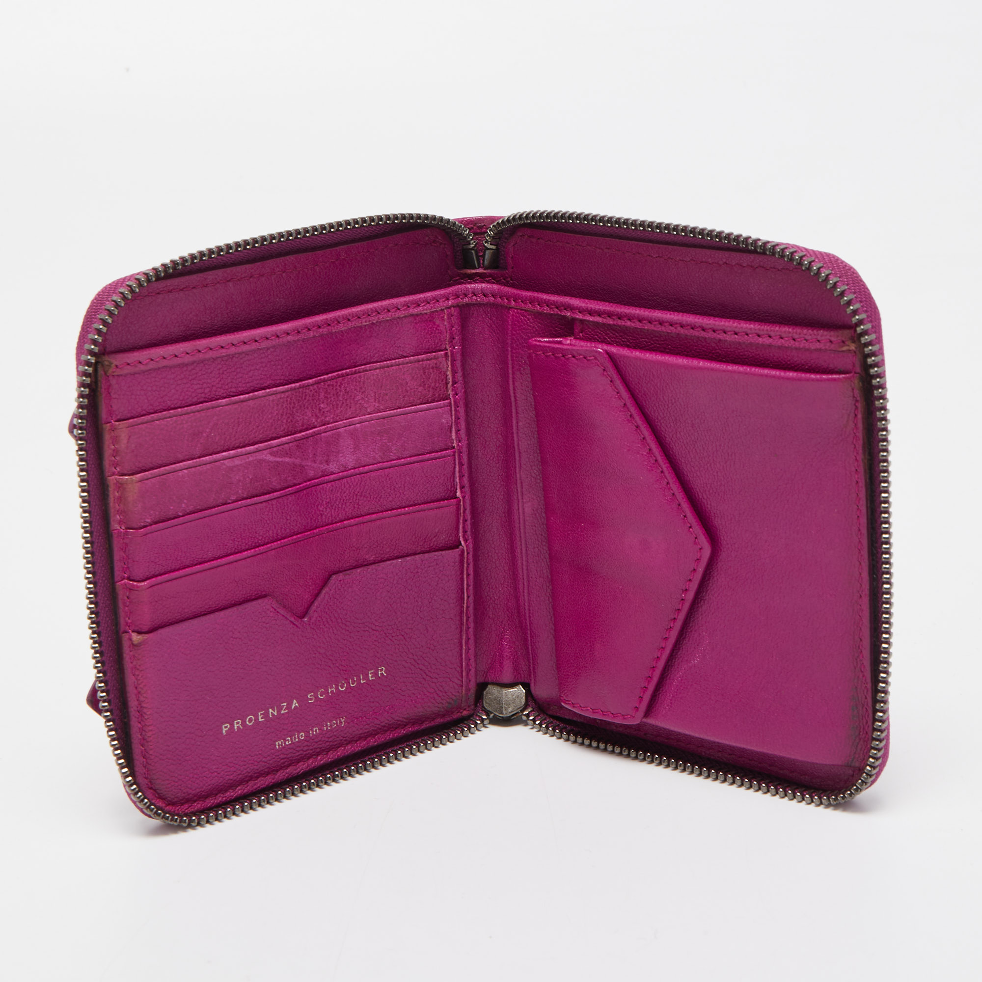 

Proenza Schouler Magenta Leather PS1 Zip Compact Wallet, Pink