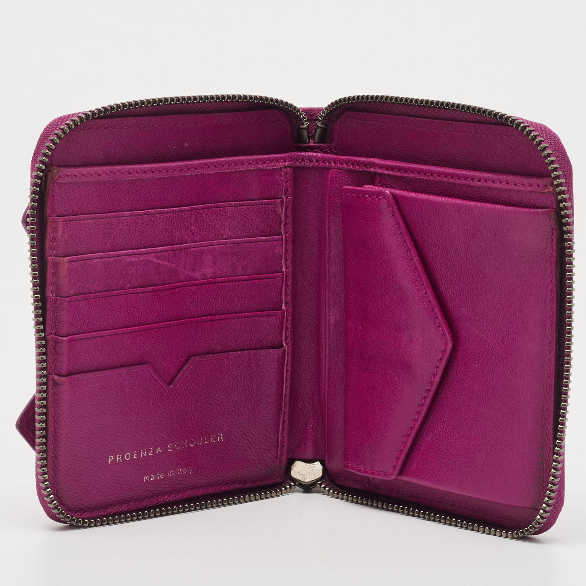 

Proenza Schouler Fuchsia Leather PS1 Compact Wallet, Pink