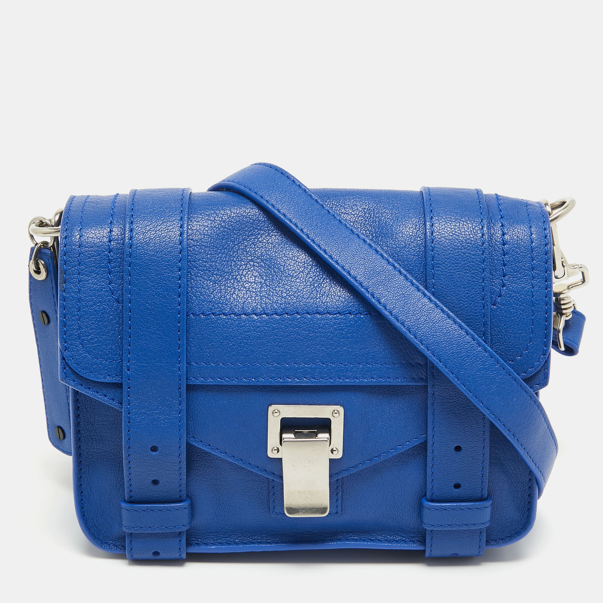 Pre-owned Proenza Schouler Blue Leather Mini Ps1 Crossbody Bag