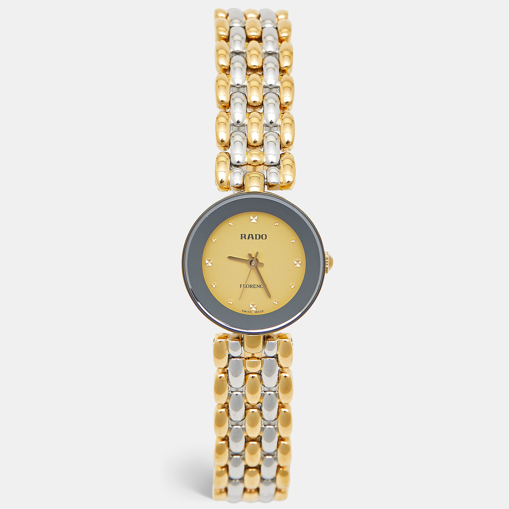 

Rado Champagne Two-Tone Stainless Steel Florence R48745253 Women's Wristwatch, Gold