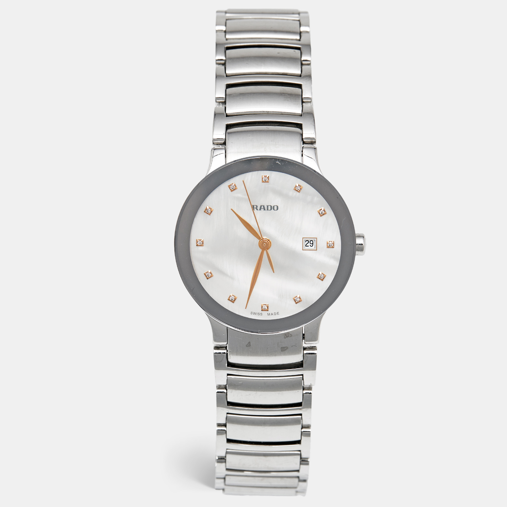 

Rado Mother Of Pearl Diamond Stainless Steel Centrix, Silver
