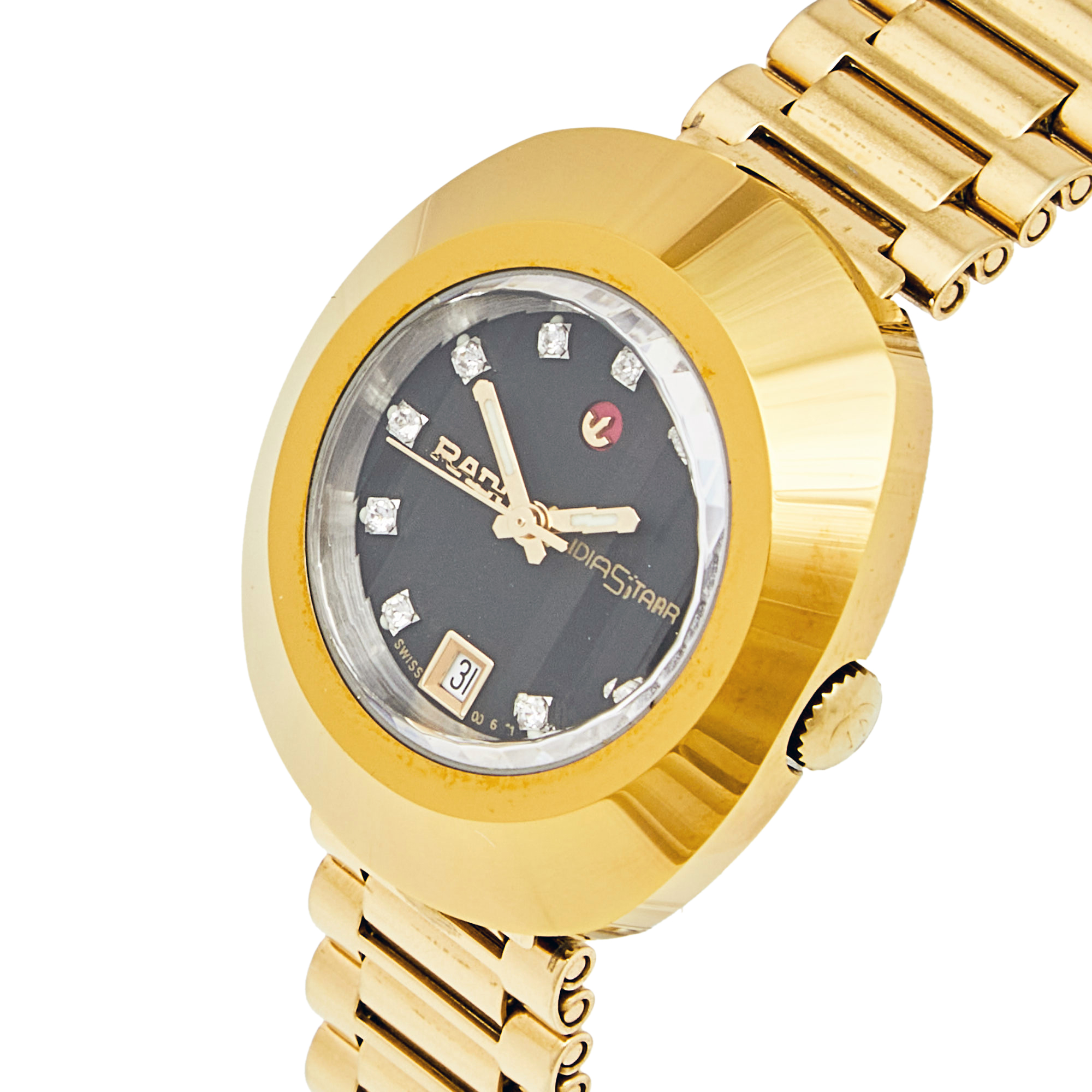 

Rado Black Yellow Gold Plated Stainless Steel DiaStar R12416613 Women's Wristwatch