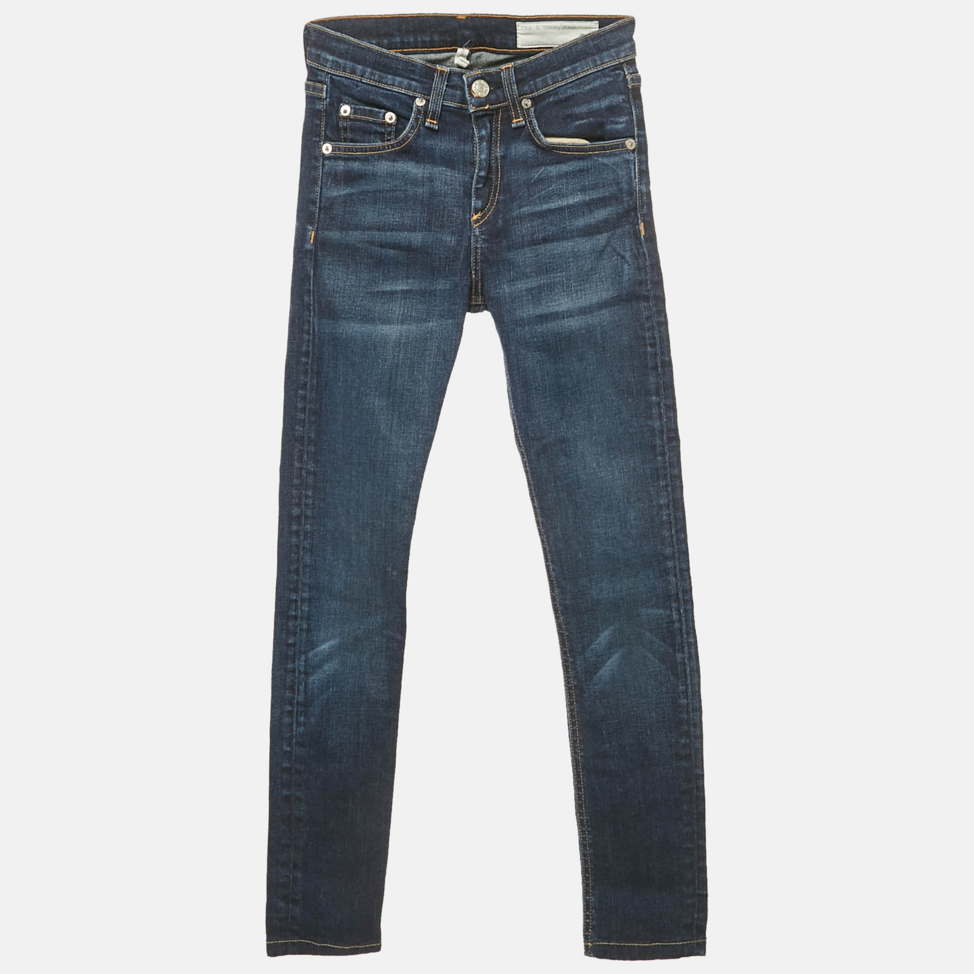 

Rag & Bone Blue Denim High Rise Skinny jeans S Waist 24"