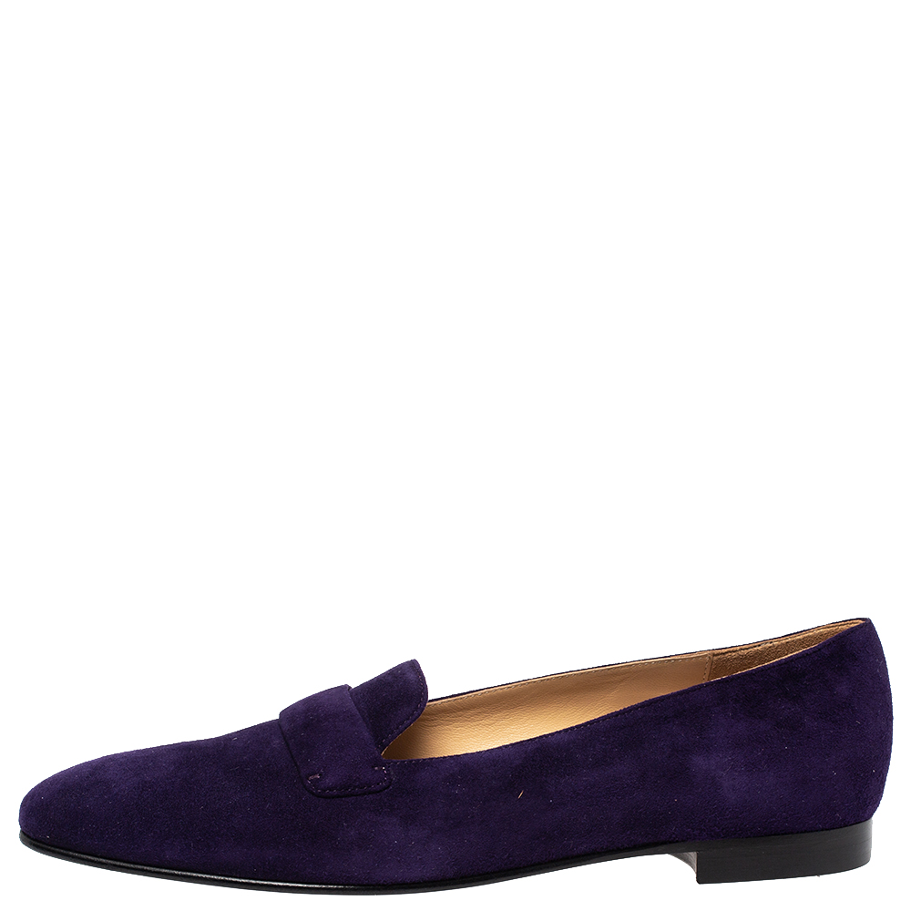 

Ralph Lauren Purple Suede Slip On Flat Loafers Size