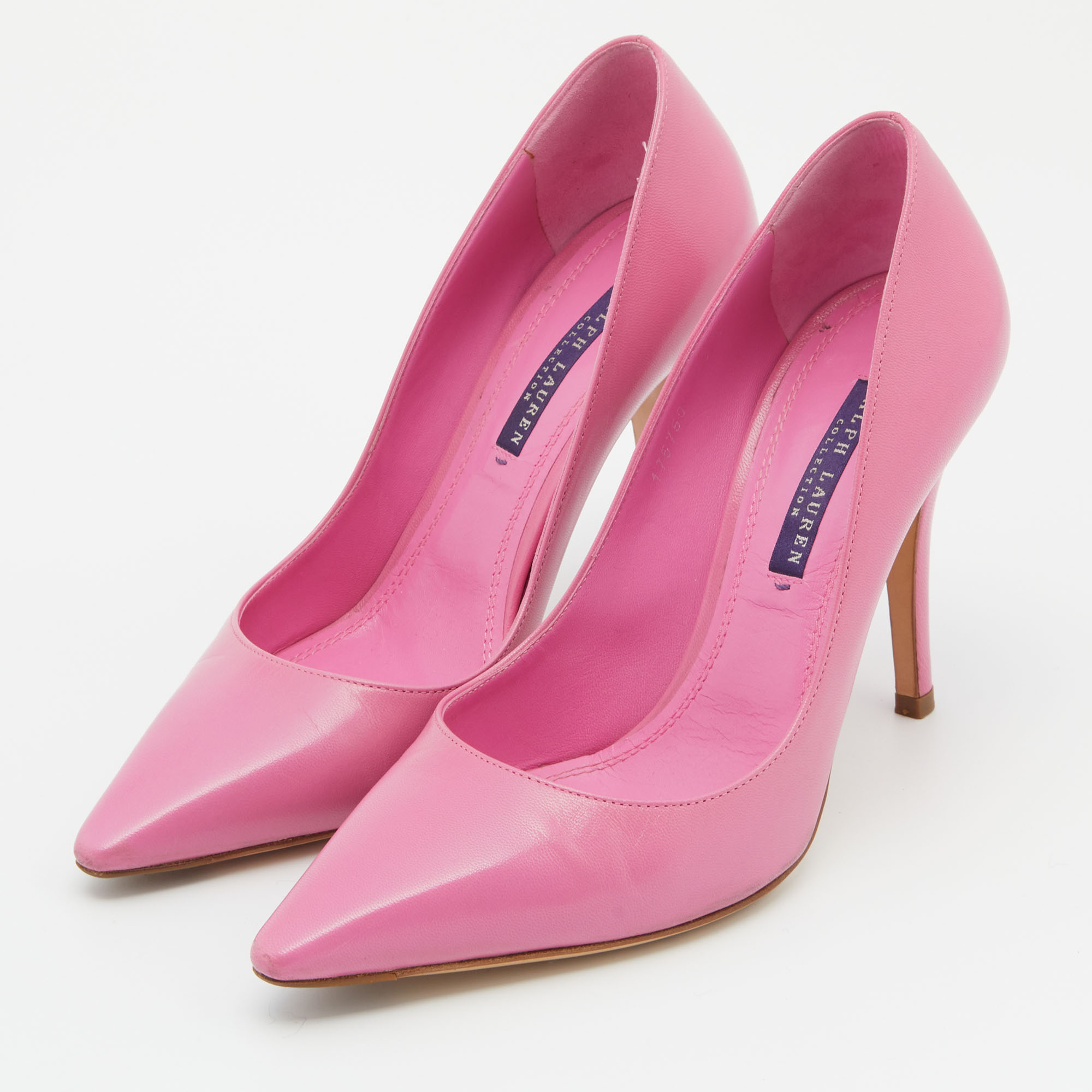 

Ralph Lauren Collection Pink Leather Armissa Pointed Toe Pumps Size