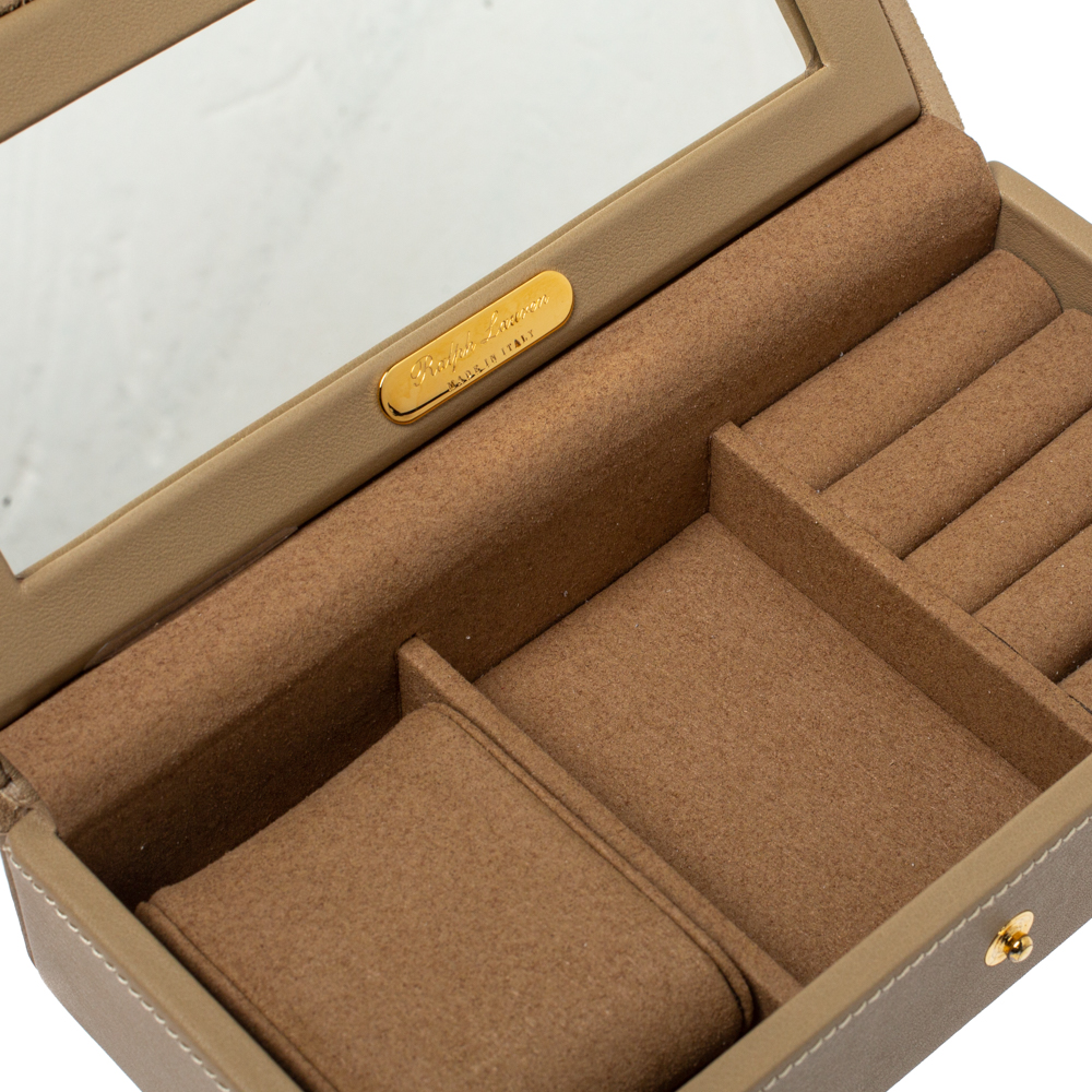 

Ralph Lauren Beige Suede Brooke Travel Jewellery Box