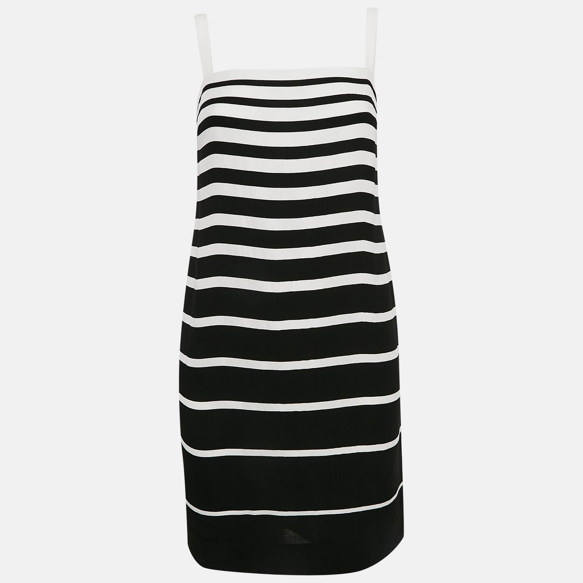 

Ralph Lauren Black/White Stripe Crepe Mini Dress M