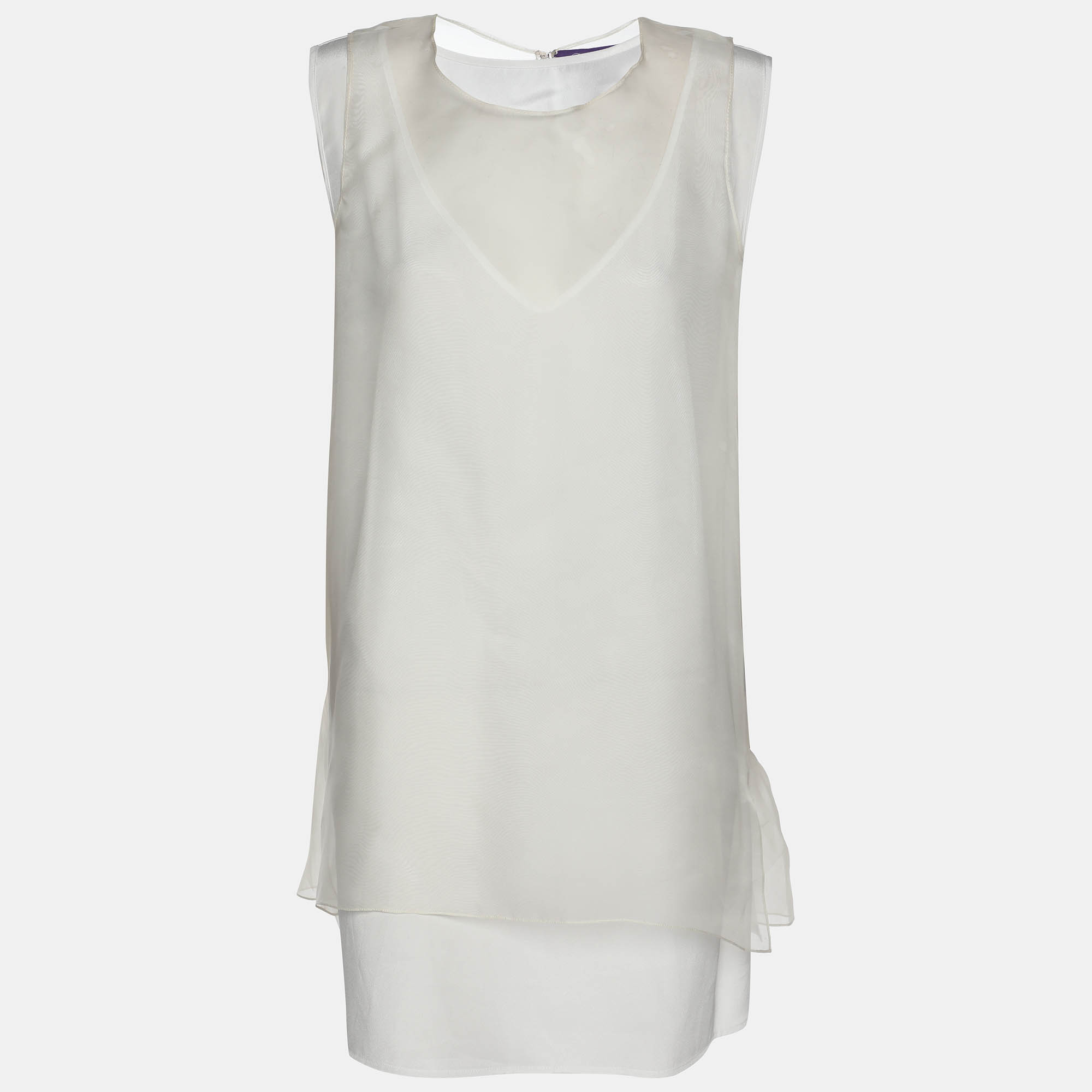 

Ralph Lauren White Knit Sleeveless Tops S