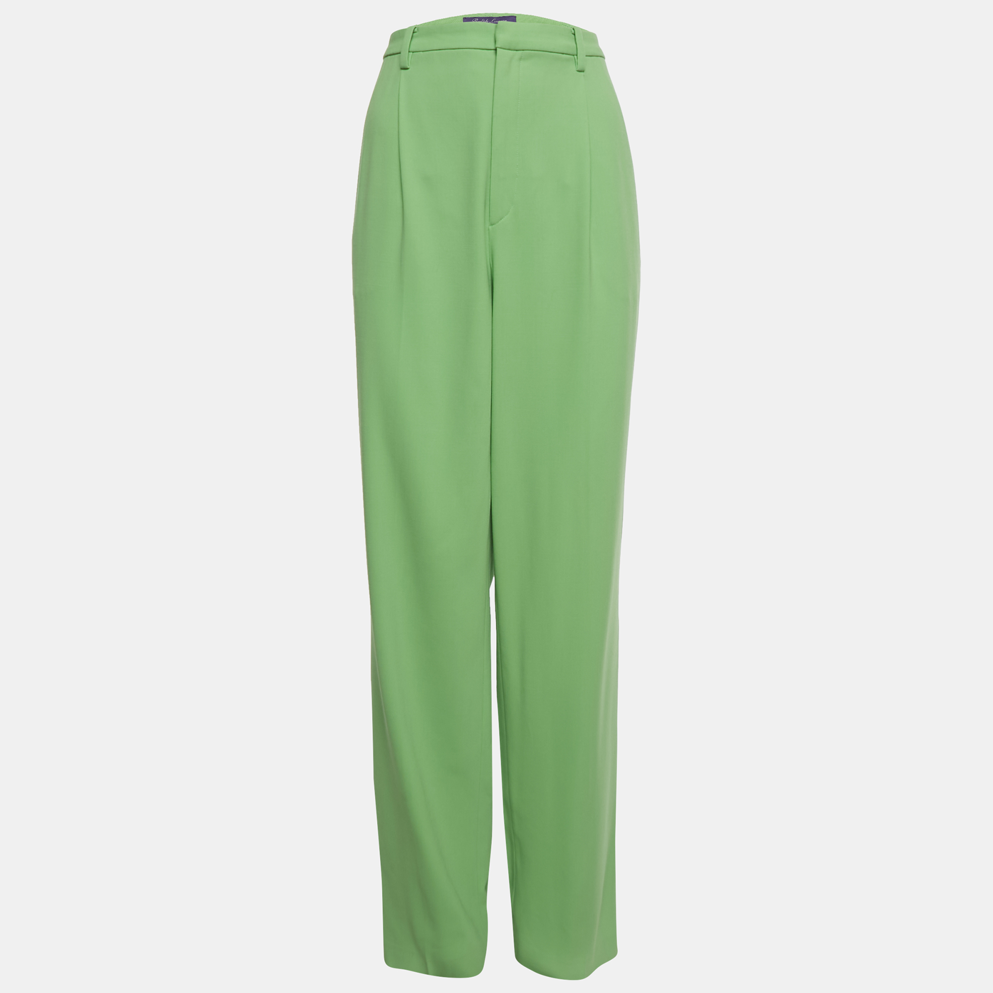 

Ralph Lauren Green Wool Straight Leg Trousers M