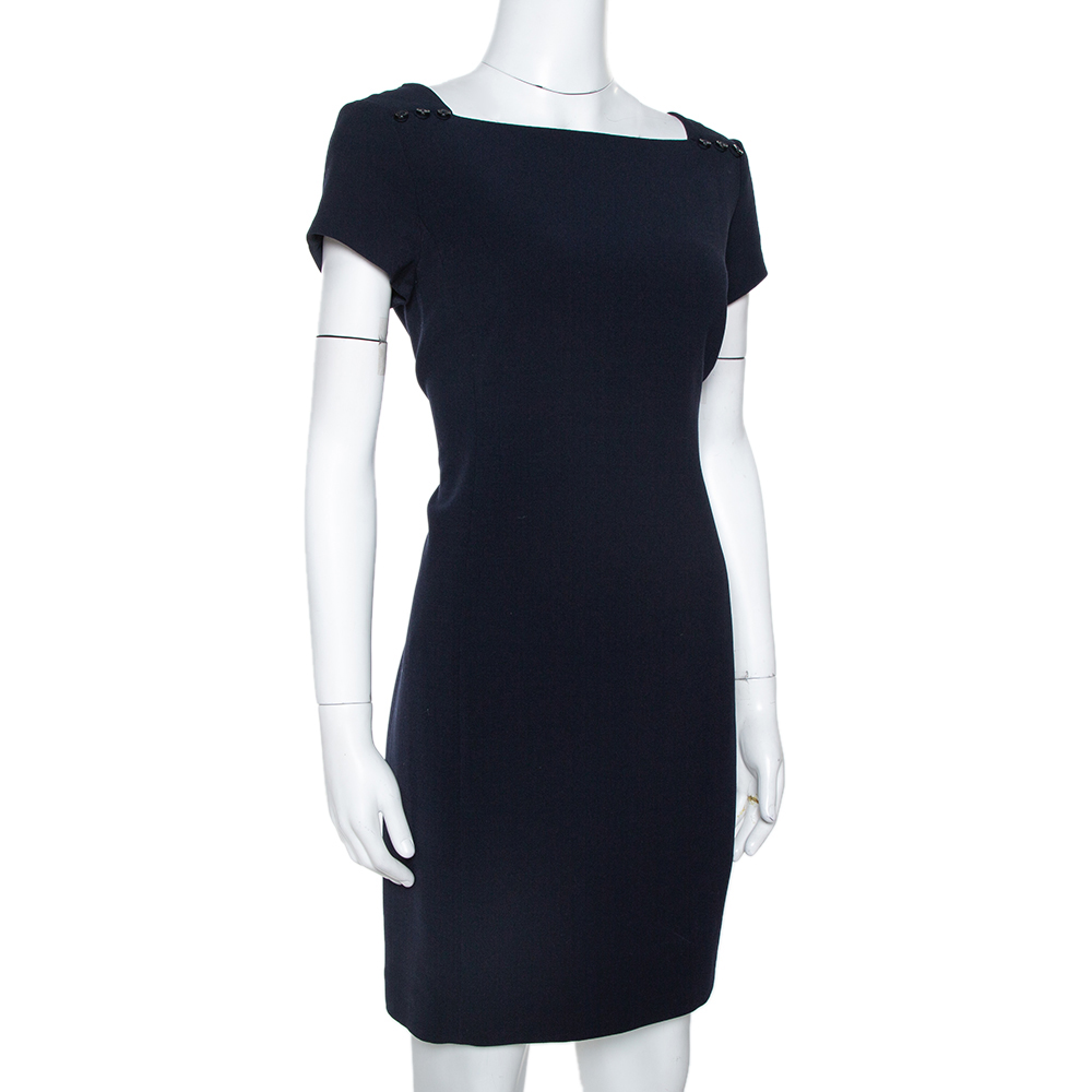 

Ralph Lauren Midnight Blue Stretch Wool Ilario Shift Dress, Navy blue