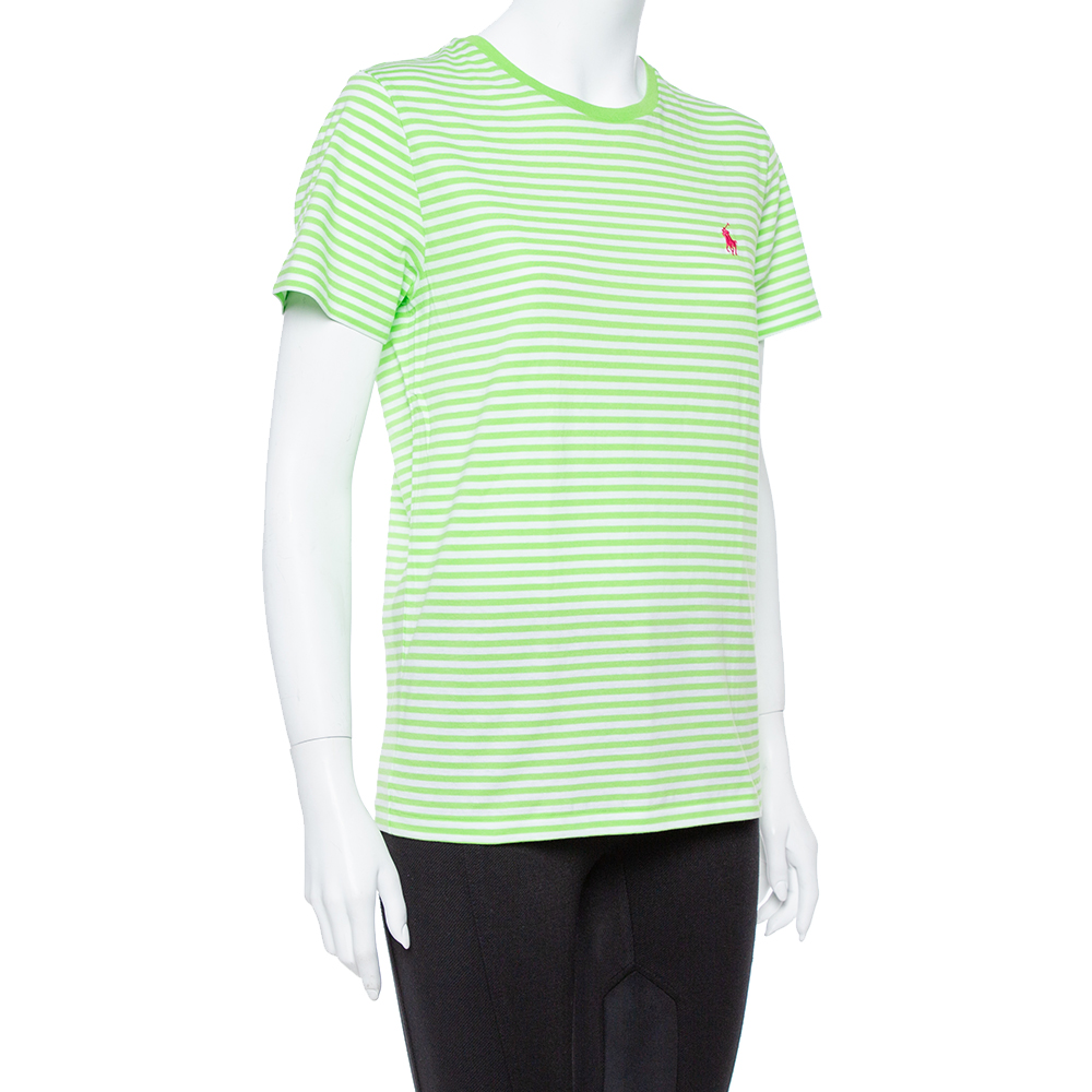 

Ralph Lauren Lime & White Cotton Jersey Striped T-Shirt, Green