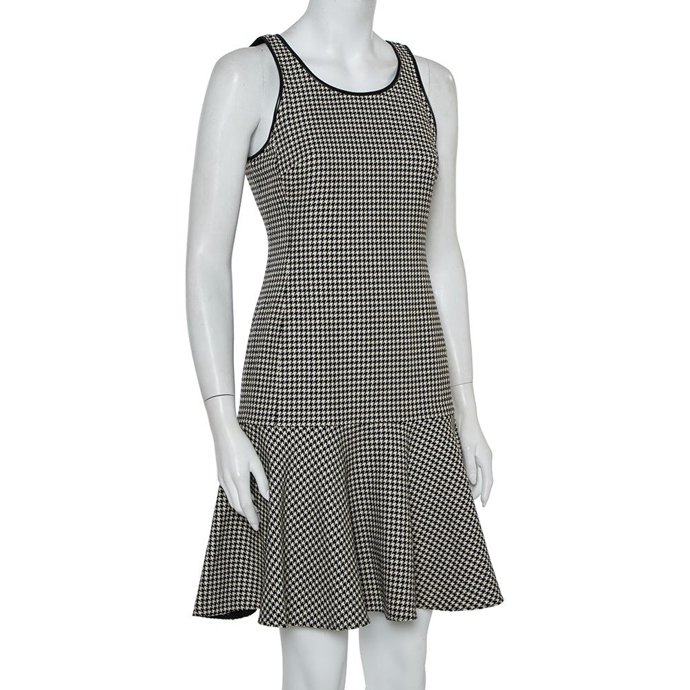 

Ralph Lauren Monochrome Houndstooth Merino Wool Lexi Dress, Black