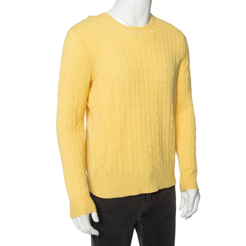 

Ralph Lauren Yellow Cashmere Knit Long Sleeve Sweater