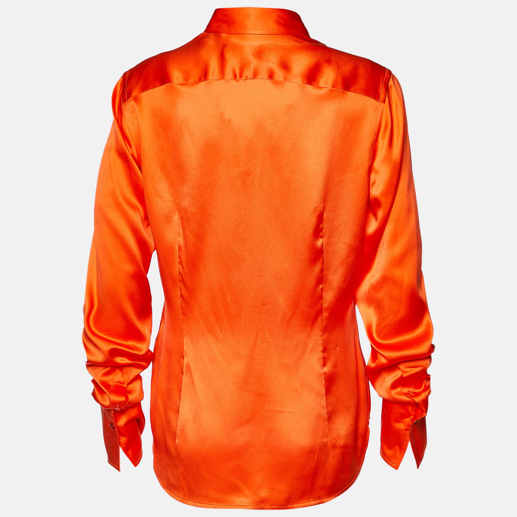 

Ralph Lauren Orange Silk Button Front Shirt