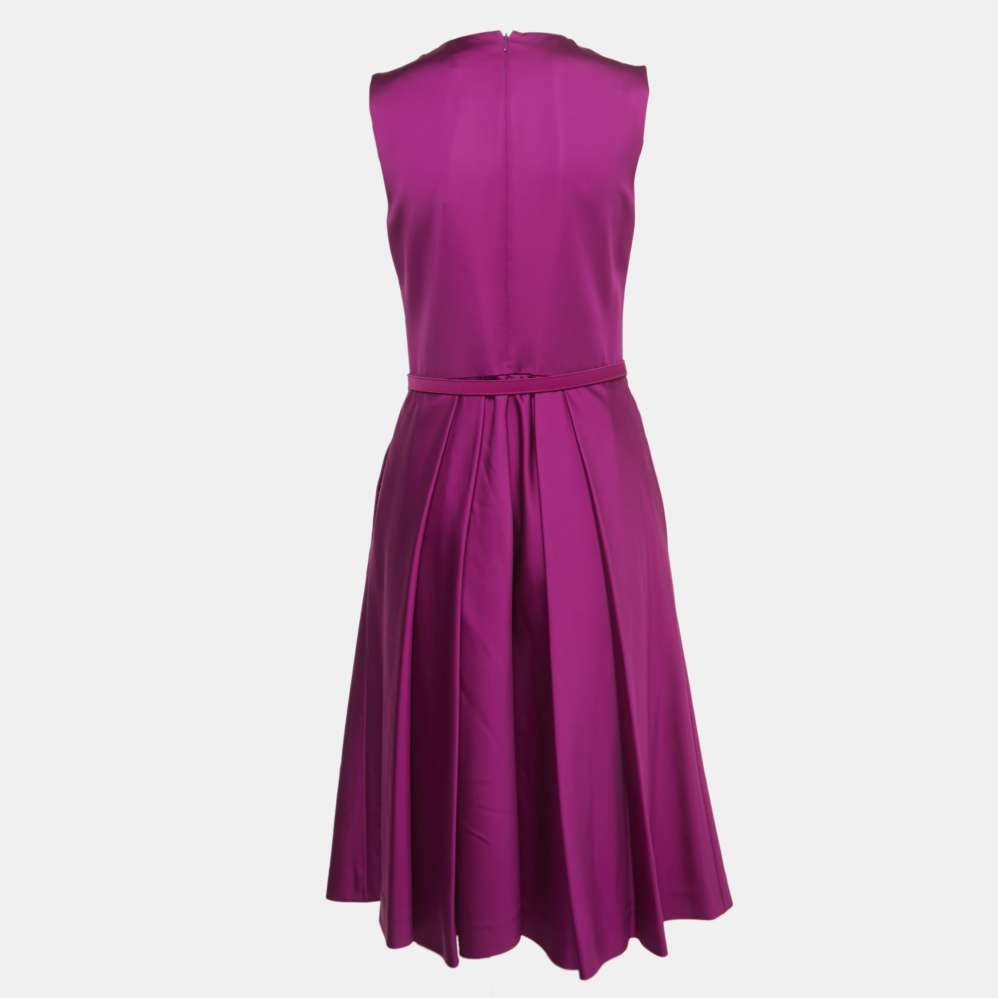 

Ralph Lauren Purple Crepe Sleeveless Belted Cadence Dress