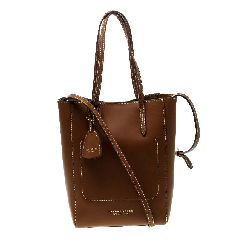 Pre Owned Ralph Lauren Brown Smooth Leather Tote