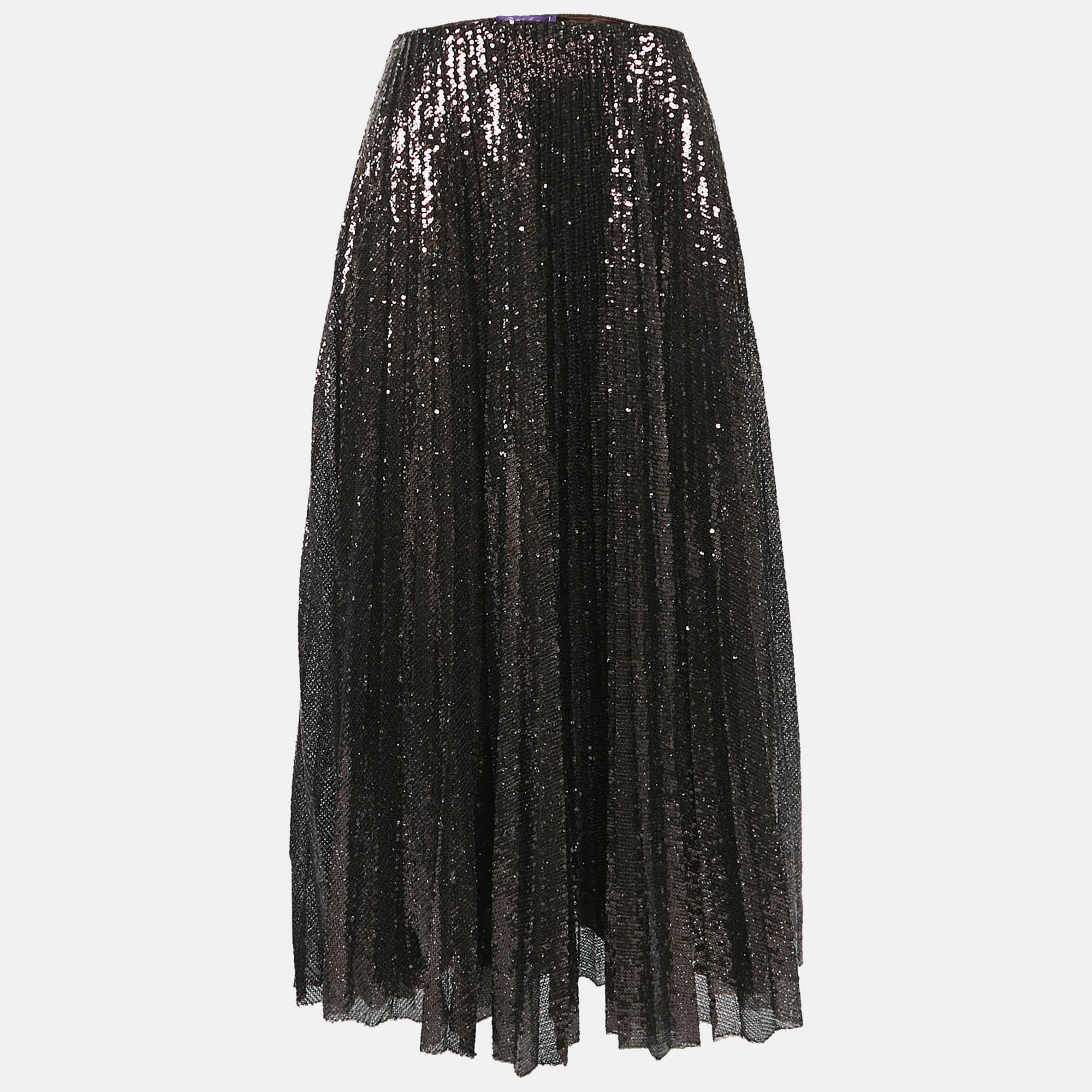 

Ralph Lauren Purple Label Brown Sequin Tulle Midi Skirt M