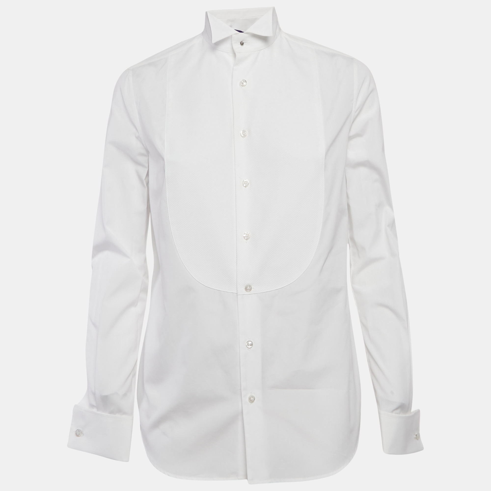 

Ralph Lauren Purple Label White Cotton Tuxedo Shirt S