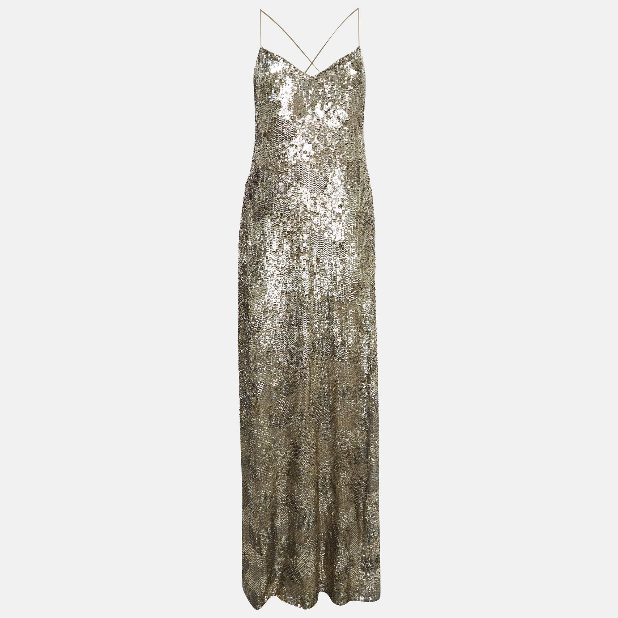 

Ralph Lauren Purple Label Brown Sequin Maxi Slip Dress