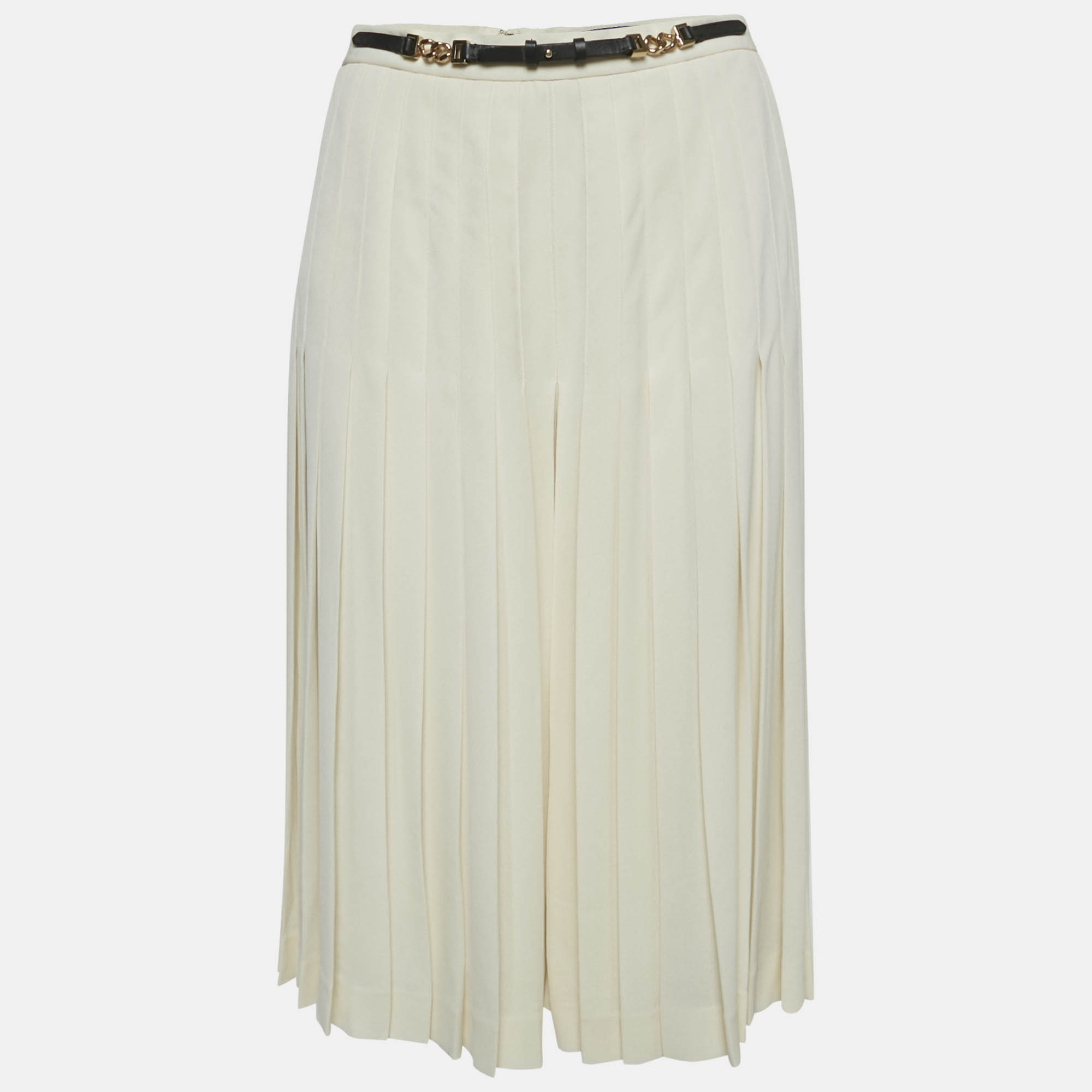 

Ralph Lauren Purple Label Off-White Silk Blend Pleated Culottes M