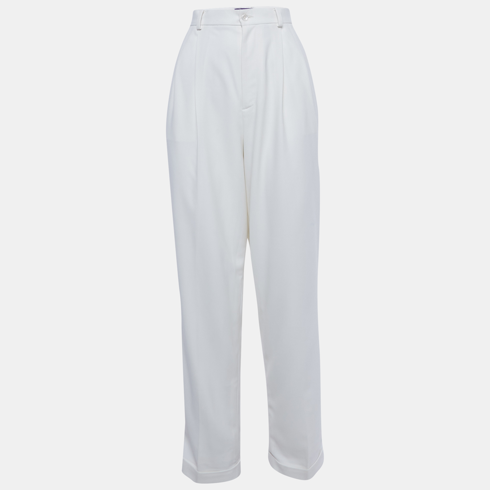 

Ralph Lauren Purple Label White Silk Tailored Formal Trousers S