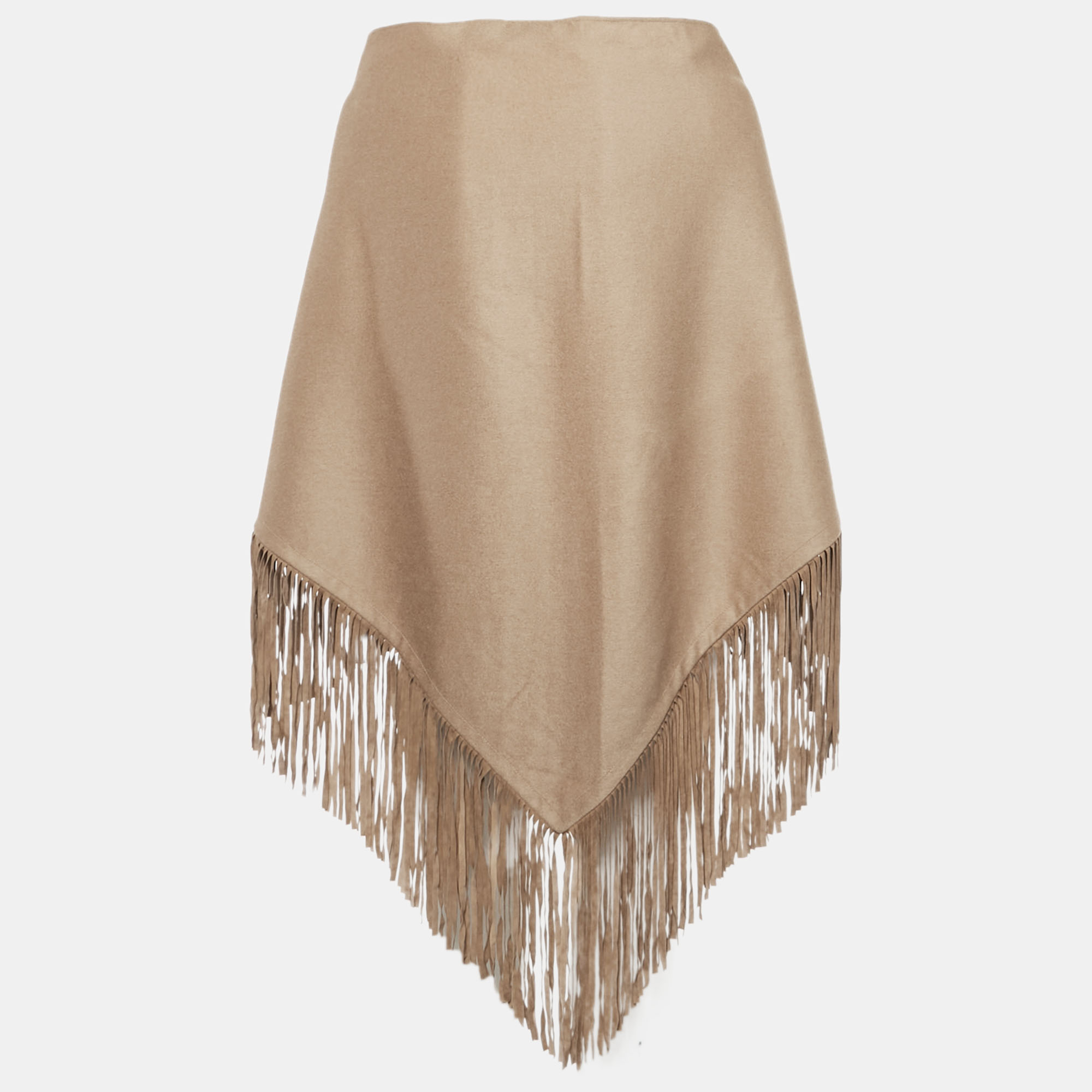 

Ralph Lauren Purple Label Brown Camel Hair Fringe Poncho