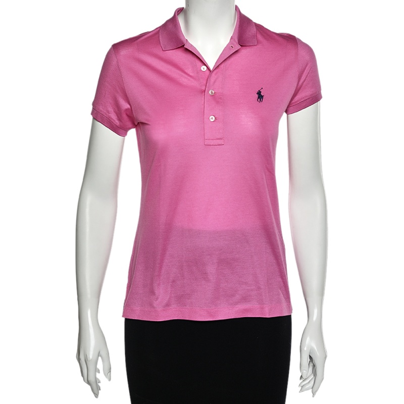 

Ralph Lauren Pink Cotton Pique Short Sleeve Polo T-Shirt
