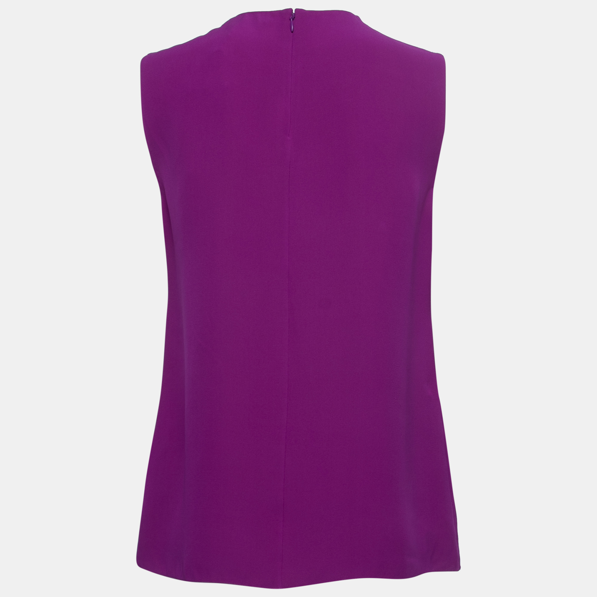 

Ralph Lauren Purple Label Purple Silk Sleeveless Ruffle Detail Top