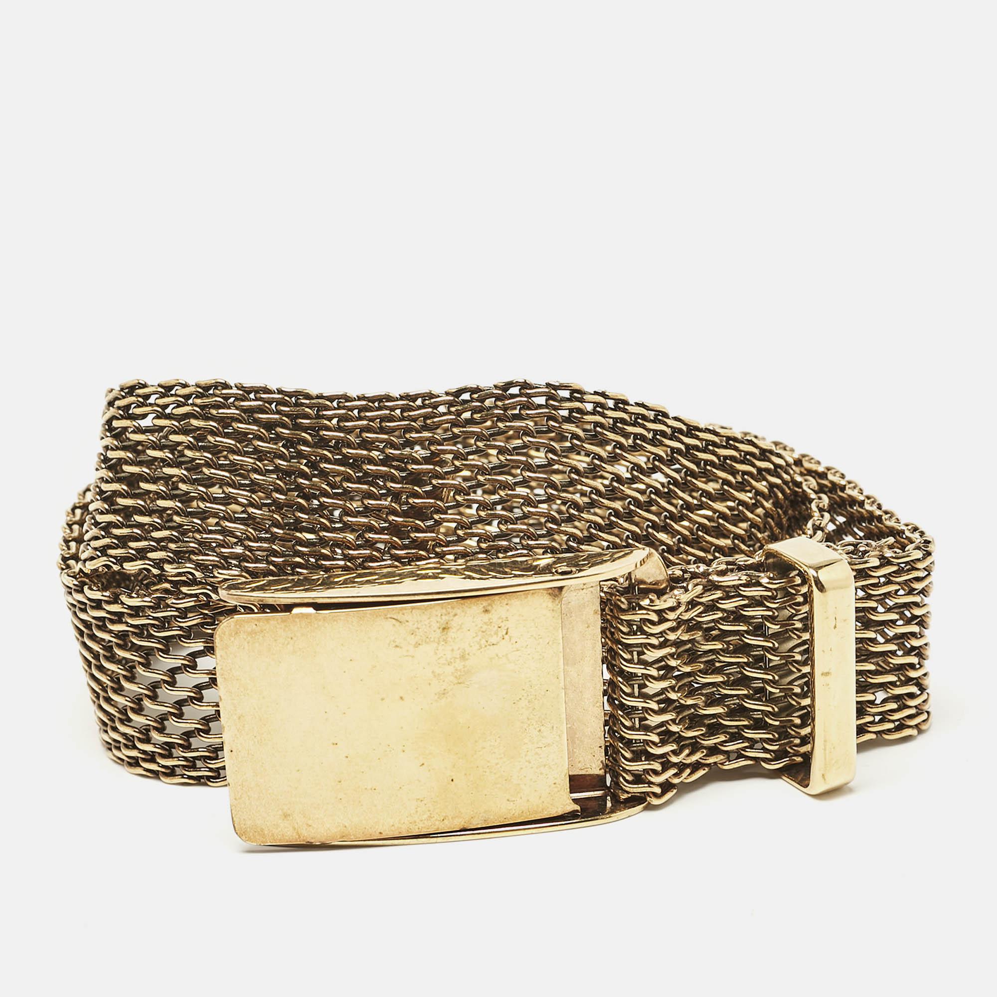 

Ralph Lauren Gold Metal Mesh Buckle Belt